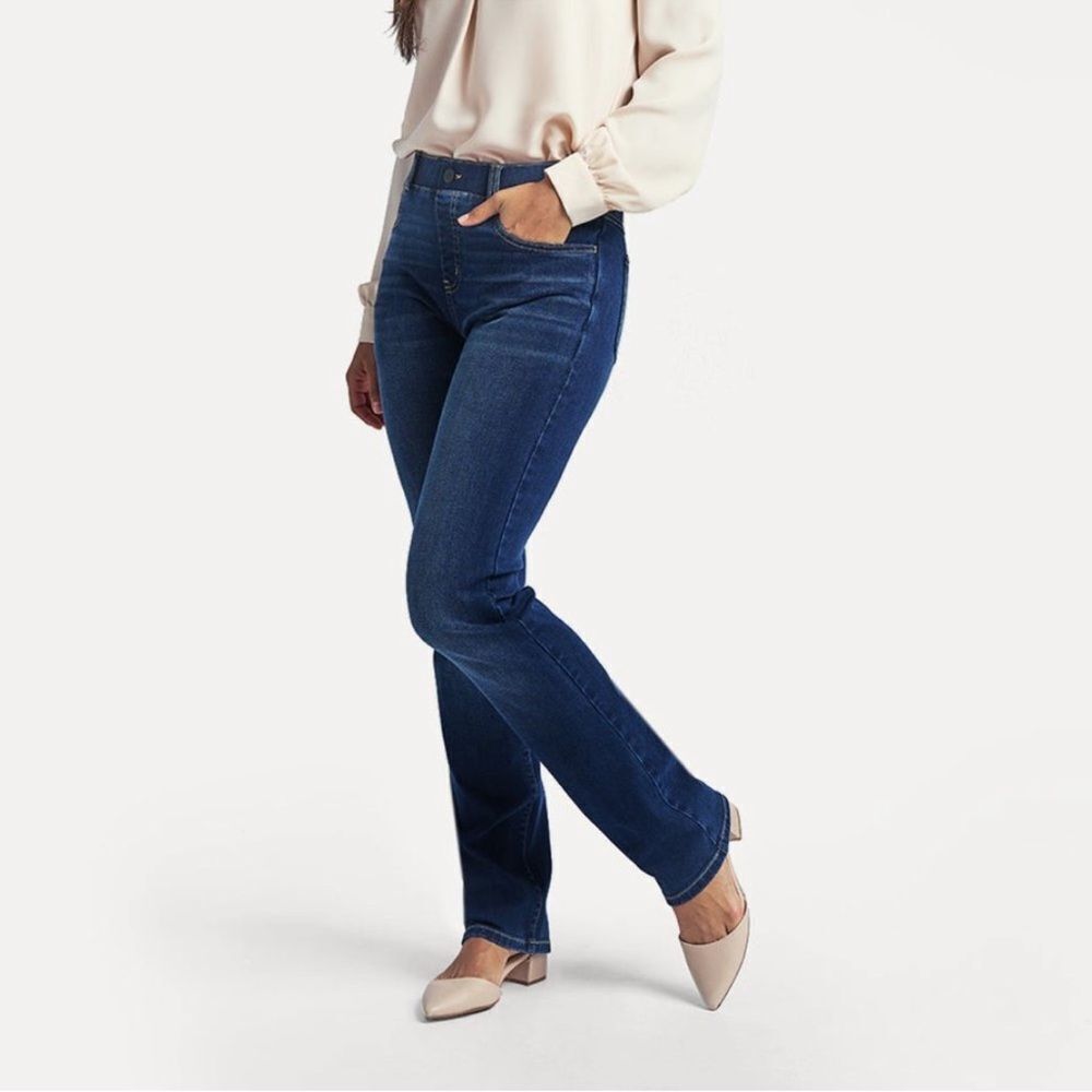 Betabrand Straight Leg Denim Jeans Size L Petite
